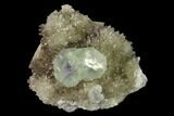 Green Fluorite with Purple Core on Smoky Quartz Crystals - China #146893-1